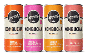 Remedy Kombucha Tea – 4 Flavour Mixed Pack